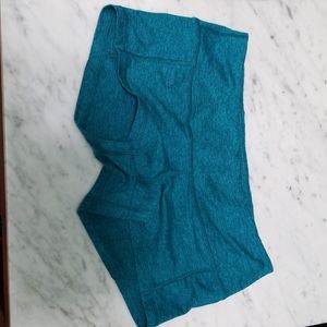 Fleo heather teal low rise contour booty shorts